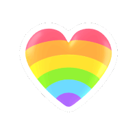 Gif animé coeur arc en ciel